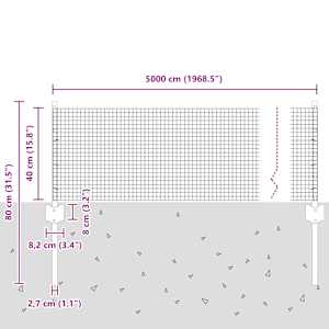 Plot s sloupkem Šedá 0,4 x 50 m Ocel a PVC - obrázek 11