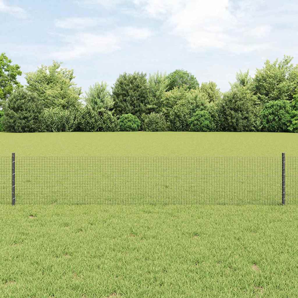 svejset trådhegn med 22 u-poster grå 0,4x50 m stål