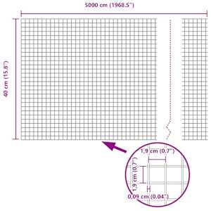 Plot s sloupkem Šedá 0,4 x 50 m Ocel a PVC - obrázek 12