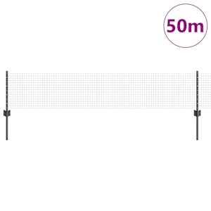 Plot s sloupkem Šedá 0,4 x 50 m Ocel a PVC - obrázek 3