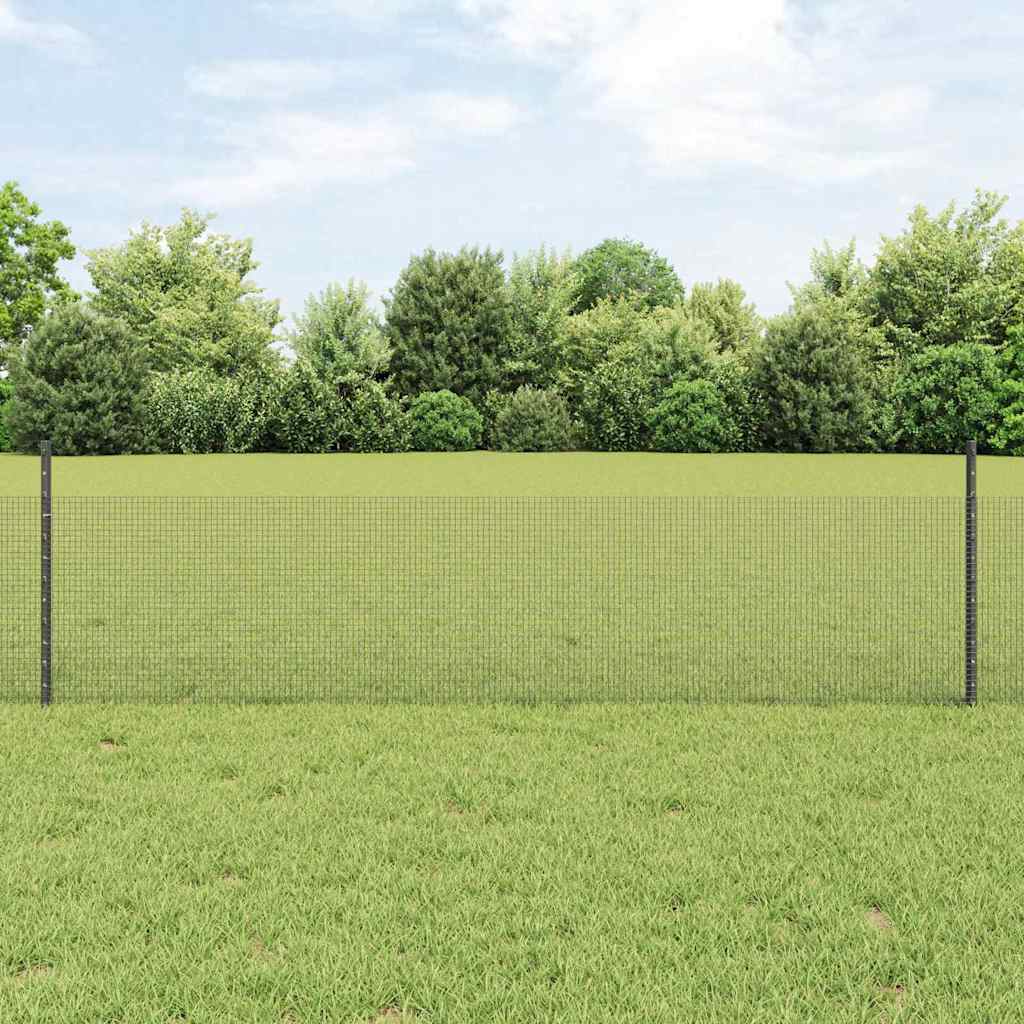 svejste trådgærde med 22 U-poster grå 0.5x50 m stål