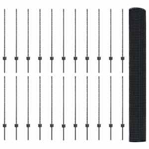 Plot s sloupkem Šedá 1 x 50 m Ocel a PVC - obrázek 5