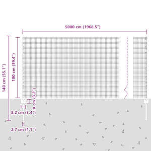 Plot s sloupkem Šedá 1 x 50 m Ocel a PVC - obrázek 13