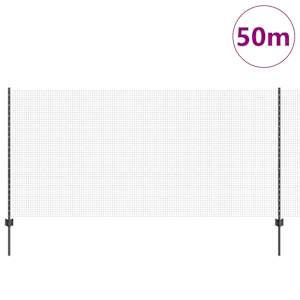 Svařovaná drátěná plotovina s tyčkami 50 x 1,2 m Šedá Síťovina - obrázek 3