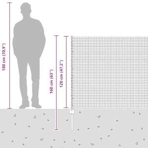 Plot s sloupkem Šedá 1,2 x 50 m Ocel a PVC - obrázek 14