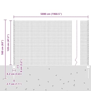 Plot s sloupkem Šedá 1,2 x 50 m Ocel a PVC - obrázek 12