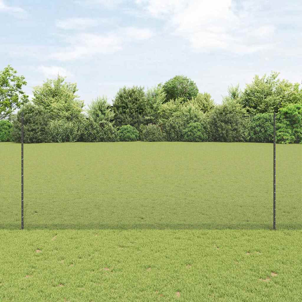 Svejset trådhegn med 44 U-stolper Grå 1.4x50 m Stål
