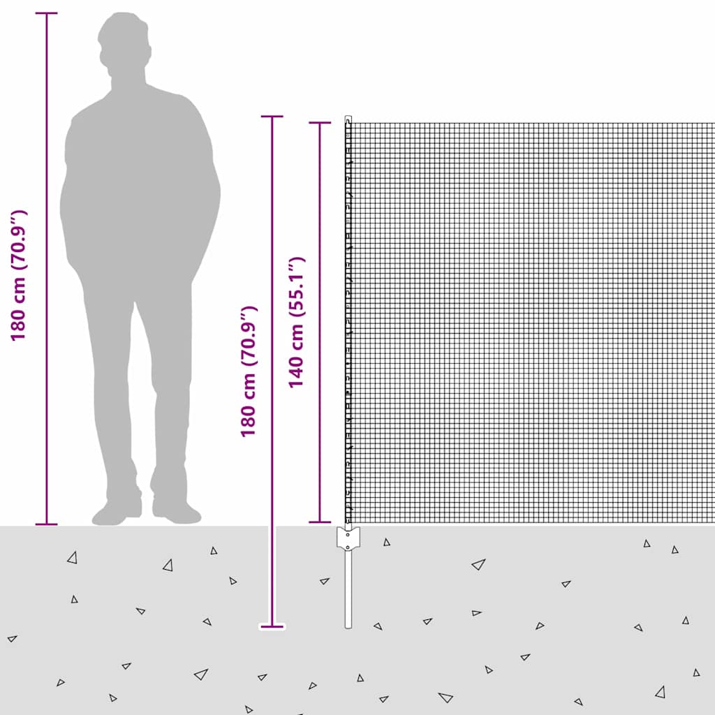 Plot s sloupkem Šedá 1,4 x 50 m Ocel a PVC - obrázek 14