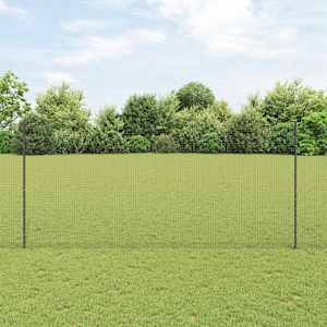 Plot s sloupkem Šedá 1,4 x 50 m Ocel a PVC - obrázek 1