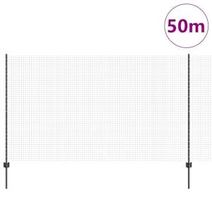 Plot s sloupkem Šedá 1,4 x 50 m Ocel a PVC - obrázek 3