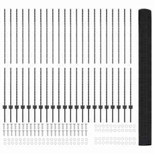 Plot s sloupkem Šedá 1,5 x 50 m Ocel a PVC - obrázek 6