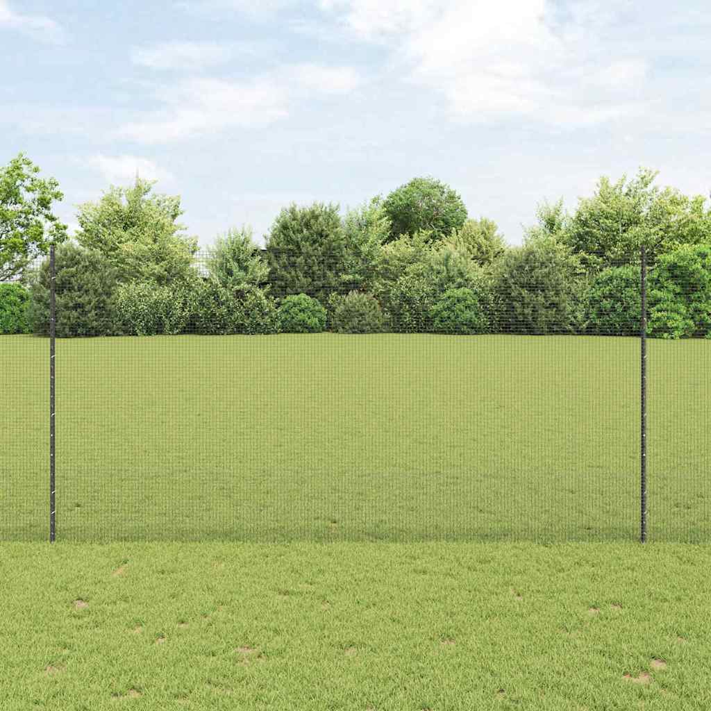 Svejset Trådhegn med 44 U Støtter Grå 1.5x50 m Stål