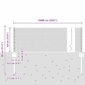 Plot s sloupkem Šedá 0,4 x 100 m Ocel a PVC - obrázek 8