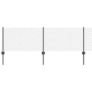 Plot s sloupkem Šedá 0,4 x 100 m Ocel a PVC - obrázek 2