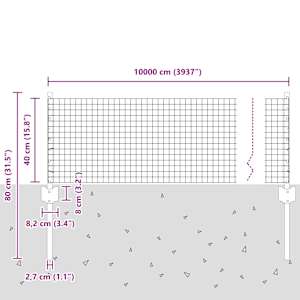 Plot s sloupkem Šedá 0,4 x 100 m Ocel a PVC - obrázek 11