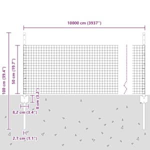 Svařovaná drátěná plotovina s tyčkami 100 x 0,5 m Šedá Síťovina - obrázek 11