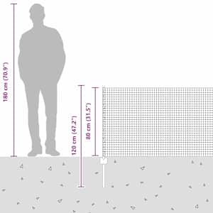 Svařovaná drátěná oplocení s sloupkem 100 x 0,8 m Šedá Síťovina - obrázek 13