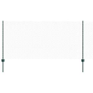 vidaXL Kuusnurkne aed koos posti 10 x 1 m PVC-kaetud teras Roheline