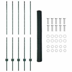 Plot s sloupkem Zelená 1,4 x 10 m Ocel a PVC - obrázek 6