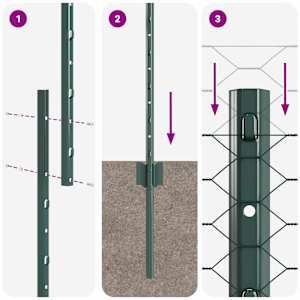 Plot s sloupkem Zelená 1,4 x 10 m Ocel a PVC - obrázek 11