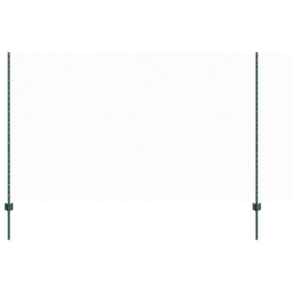vidaXL Kuusnurkne aed koos posti 10 x 1,4 m PVC-kaetud teras Roheline