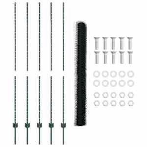 Plot s sloupkem Zelená 1,5 x 10 m Ocel a PVC - obrázek 6