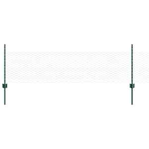 vidaXL Kuusnurkne aed koos posti 25 x 0,5 m PVC-kaetud teras Roheline