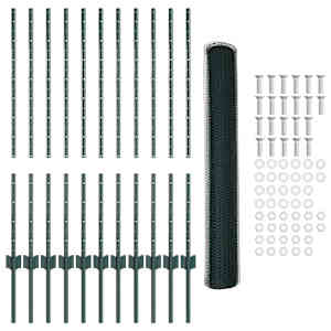 Hexagonální plot s podpěrou 25 x 1 m Ocel potažená PVC Zelená - obrázek 6