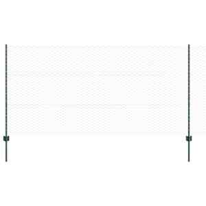 vidaXL Kuusnurkne aed koos posti 25 x 1,2 m PVC-kaetud teras Roheline