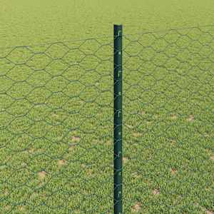 Hexagonální plot s podpěrou 25 x 1,5 m Ocel potažená PVC Zelená - obrázek 4