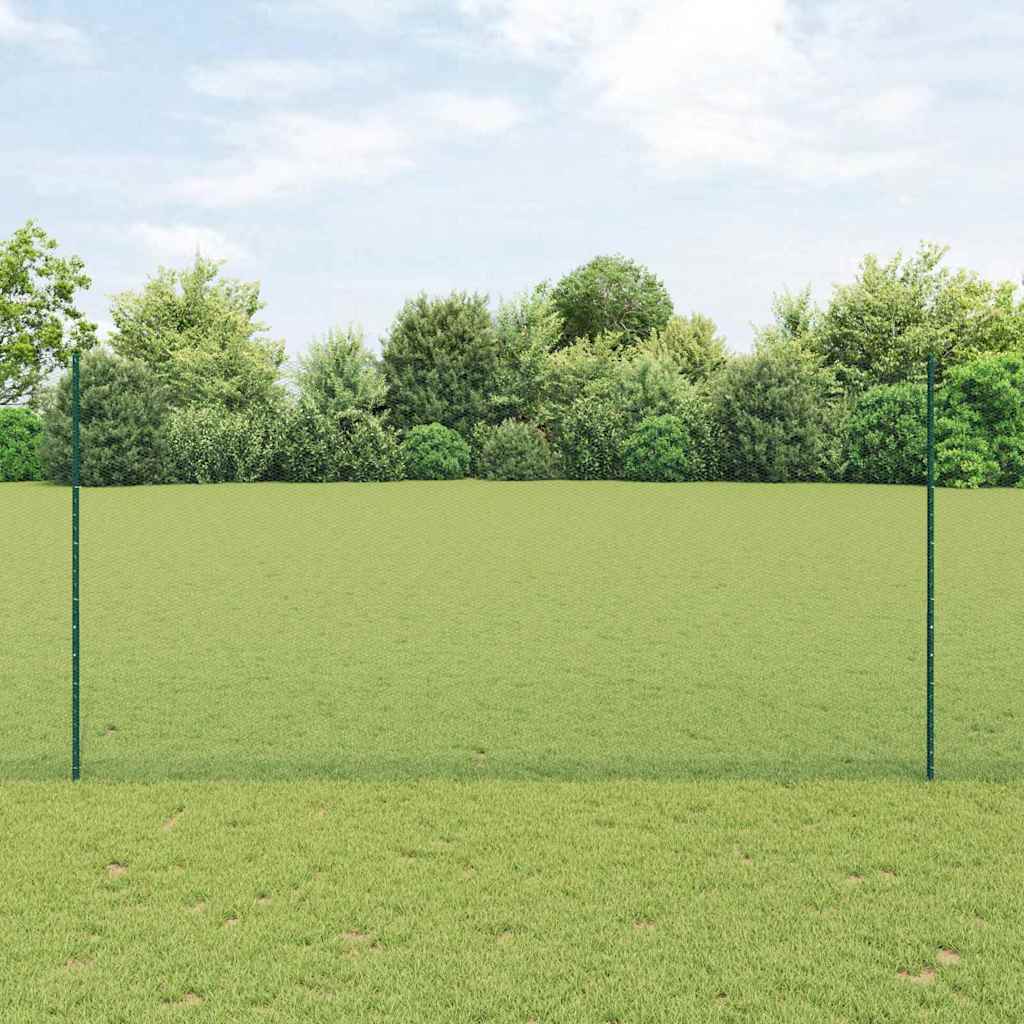 hegnsstolper 11 stk U-kant Grøn 160 cm stål, vidaXL sekskantet hegn Grøn 1.6x25 m stål