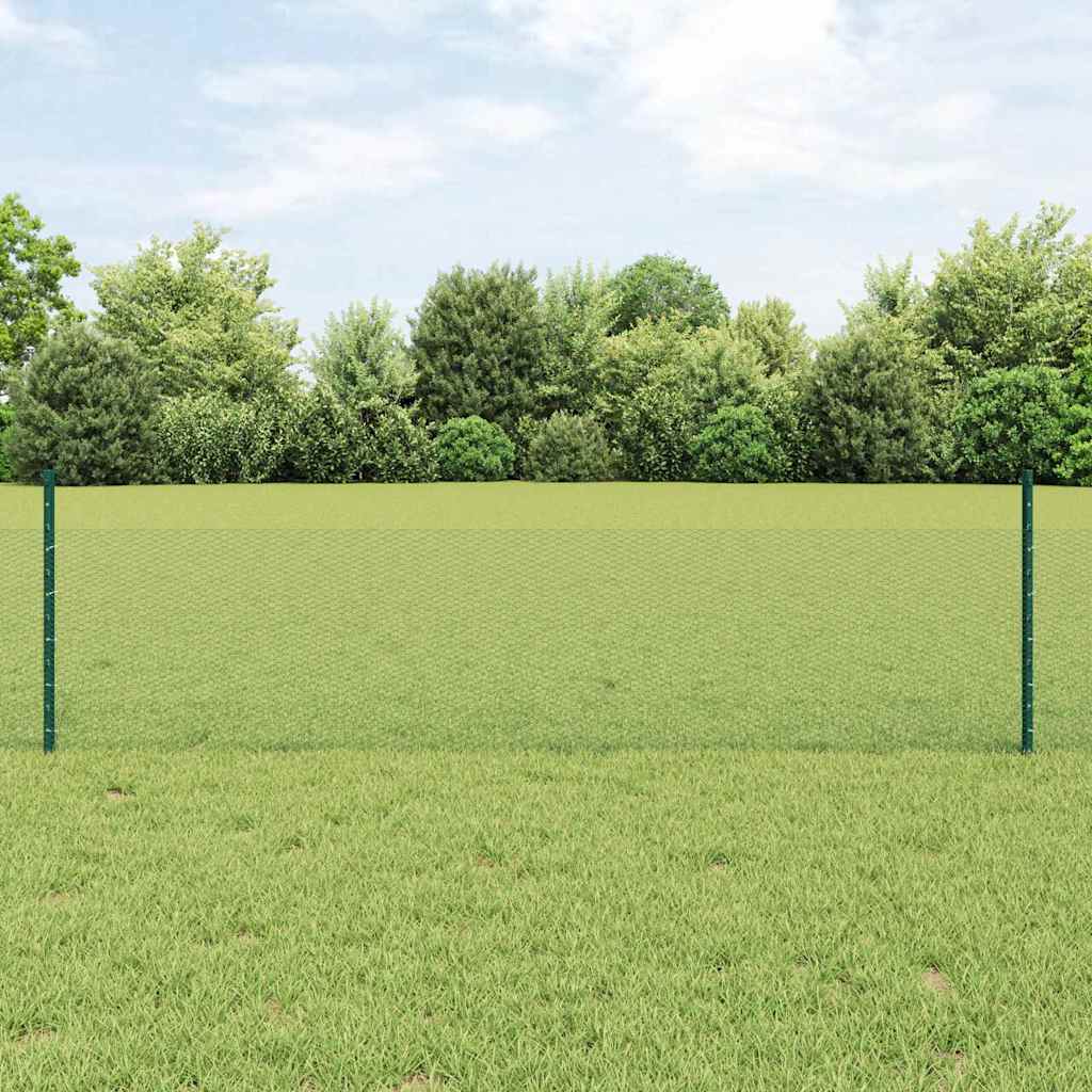Hejnposter 11 stk U-Kanal Grøn 60 cm Stål, vidaXL Sekskantet Hejn Grøn 0.5x50 m Stål