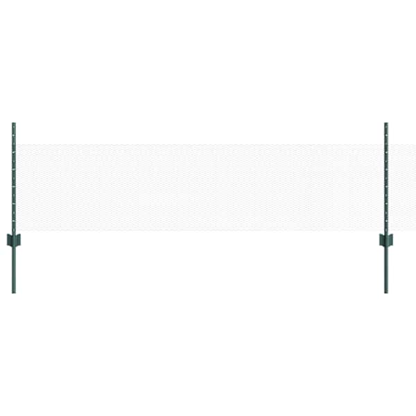 vidaXL Kuusnurkne aed koos posti 50 x 0,5 m PVC-kaetud teras Roheline