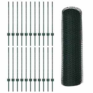 Hexagonální plot s podpěrou 50 x 0,8 m Ocel potažená PVC Zelená - obrázek 5