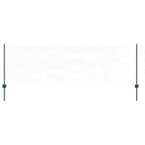 vidaXL Kuusnurkne aed koos posti 50 x 0,8 m PVC-kaetud teras Roheline