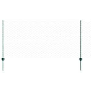 vidaXL Kuusnurkne aed koos posti 50 x 1 m PVC-kaetud teras Roheline