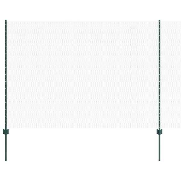 vidaXL Kuusnurkne aed koos posti 50 x 1,6 m PVC-kaetud teras Roheline