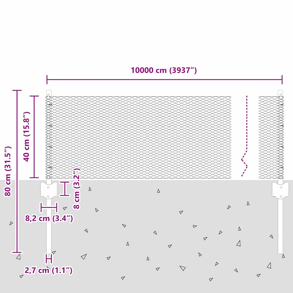 Kerítés Tartó 11 db U-csatorna Zöld 40 cm Acél 