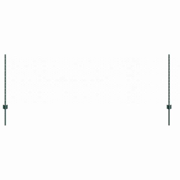 vidaXL Kuusnurkne aed koos posti 100 x 0,8 m PVC-kaetud teras Roheline