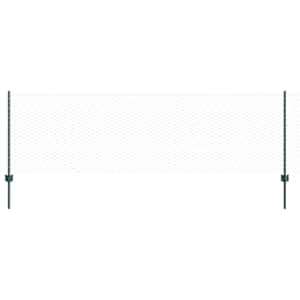 vidaXL Kuusnurkne aed koos posti 100 x 0,8 m PVC-kaetud teras Roheline