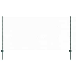 vidaXL Kuusnurkne aed koos posti 100 x 1,2 m PVC-kaetud teras Roheline