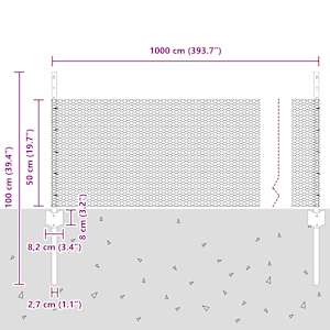 Plot s sloupkem Šedá 0,5 x 10 m Ocel a PVC - obrázek 11