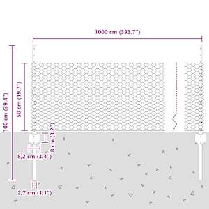 Plot s sloupkem Šedá 0,5 x 10 m Ocel a PVC - obrázek 11