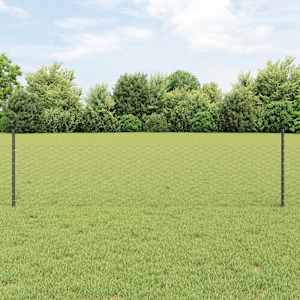Plot s sloupkem Šedá 0,5 x 10 m Ocel a PVC - obrázek 1