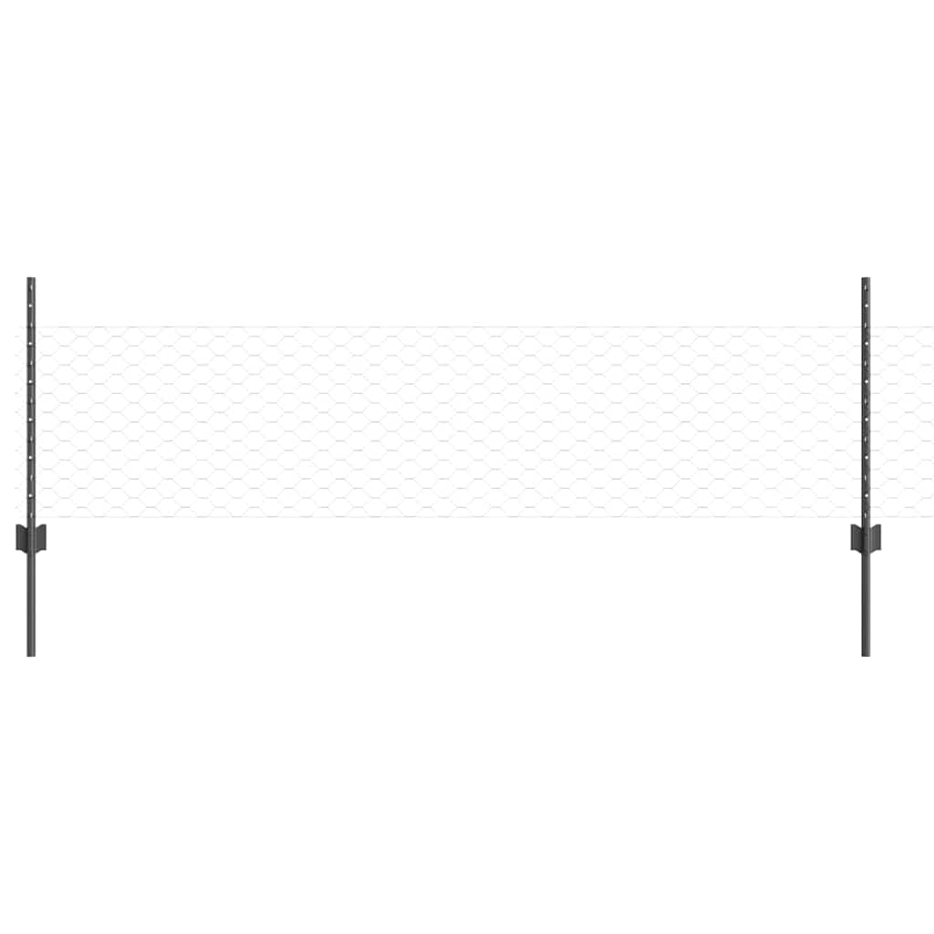 vidaXL Kerítésoszlopok 5 db U-Channel Szürke 60 cm Acél