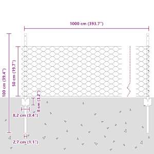 Plot s sloupkem Šedá 0,5 x 10 m Ocel a PVC - obrázek 11