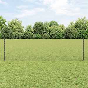 Plot s sloupkem Šedá 0,6 x 10 m Ocel a PVC - obrázek 1
