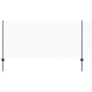 vidaXL Kuusnurkne aed koos posti 10 x 0,8 m PVC-kaetud teras Hall V&otilde;rk