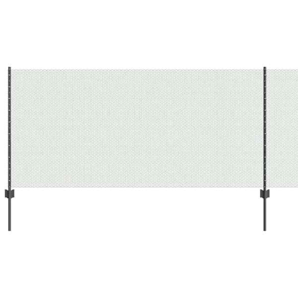 vidaXL Kuusnurkne aed koos posti 10 x 1 m PVC-kaetud teras Hall V&otilde;rk