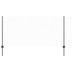 vidaXL Kuusnurkne aed koos posti 10 x 1 m PVC-kaetud teras Hall V&otilde;rk